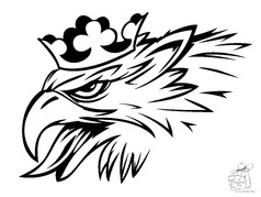 Schwarz-wei�e Grafik eines gekr�nten 