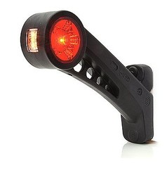 Schwarzes LED Pendel mit rotem Licht und gelber Seitenmarkierungsleuchte.