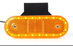 Orangefarbene ovale Seitliche Umrissleuchte mit leuchtenden LEDs und reflektierender Oberfl�che.