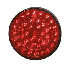 Runde, rote LED-Heckleuchte mit mehreren LEDs und schwarzem Geh�use.