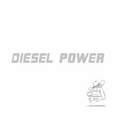 Glas Dekor Aufkleber mit dem Schriftzug DIESEL POWER. Milchig-transparentes Material.