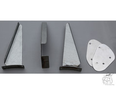 Silberne Stahl-Halterungen und Montageplatten f�r Old School Sonnenblende Scania R Streamline.