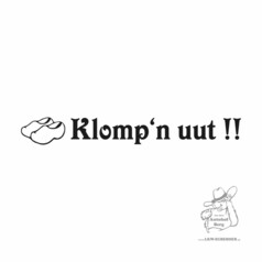 Schwarzer geplotteter Aufkleber mit zwei Holzschuhen und dem Text 