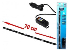Schwarze 70cm LED Innenleuchte mit Saugn�pfen, Stecker und Farbsteuerung.