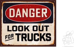 Aufkleber mit rotem DANGER-Schild und dem Text 