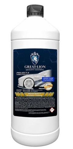 Wei�e Flasche Great Lion Blizzard Snow Foam Konzentrat f�r ber�hrungslose Fahrzeugreinigung.
