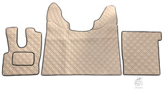 Cremefarbenes, gestepptes LKW-Bodenset f�r DAF 106 mit schwarzer Umkettelung