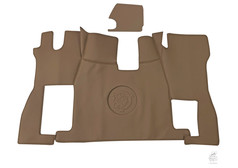 Hellbraunes Bodenset aus Kunstleder f�r LKW-Kabine, mit Scania Logo Pr�gung.