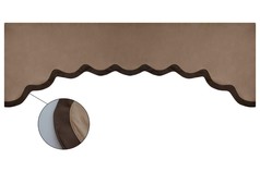 Braune Innenraum-Bord�re aus Wildlederimitat mit gewellter, dunkelbrauner Kunstlederkante und doppelter Naht.