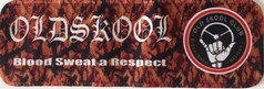 Braunes Pl�sch-Dashmat mit Animal-Print, wei�em Oldskool-Schriftzug, "Blood Sweat a Respect" Text und Old Skool Club Emblem.