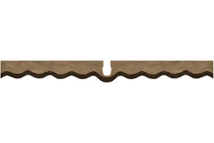 Beige Bord�re Exclusiv aus Wildlederimitat mit dunkelbrauner Kunstlederkante und Aussparung f�r Scheibensensor.