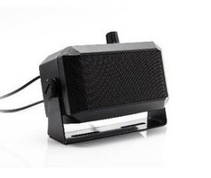 Schwarzer externer CB-Funk Lautsprecher mit Lautst�rkeregler und Kabel.