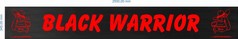 Schwarze LKW-Hecksch�rze mit roter "BLACK WARRIOR" Beschriftung.
