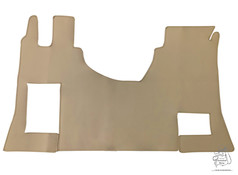 Cremefarbenes, einteiliges Kunstleder Bodenset im Glattdesign f�r LKW Actros mit Beifahrer Klappstuhl.