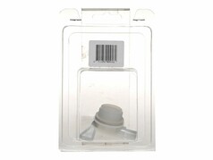 Wei�er, schraubbarer Kunststoff-Ersatzhahn f�r Wasserkanister in transparenter Blisterverpackung.