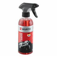 W�rth Insektenentferner: Klare Spr�hflasche mit roter Fl�ssigkeit und schwarzem Spr�hkopf.