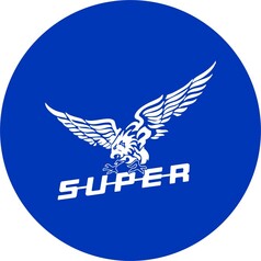Blaues Schildmotiv f�r LKW mit wei�em Adler und dem Schriftzug SUPER.