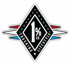 TJ Aufkleber mit schwarzem Diamant-Motiv und der Aufschrift 