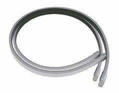 Ein Paar flexible, graue LED-Streifen, gebogen, mit dunkler R�ckseite und transparenten Enden.