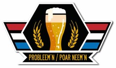Aufkleber mit Bierglas, Weizen�hren und niederl�ndischer Flagge, Text: Probleem