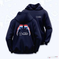 Dunkelblauer Scandi Hoodie mit OldSkool Flaggen-Druck auf dem R�cken und OldSkool Logo auf der Brust.