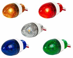 Water Melon LED Leuchten in Bernstein, Rot, Klar, Blau und Gr�n mit Chromblende.