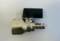 Ersatzhahn f�r Wasserkanister. Metallhahn mit silberner Oberfl�che und schwarzem Hebel.