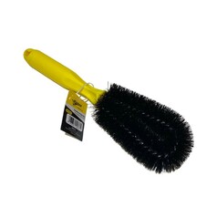 Radb�rste mit gelbem Griff und schwarzem B�rstenkopf.