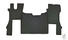 Dreiteiliges Bodenset aus schwarzem Kunstleder f�r Scania NG S LKW, mit passgenauen Fu�matten und Tunnelmatte.