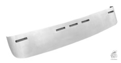 Unlackierte Aluminium-Sonnenblende f�r Scania New Generation LKW mit Ausschnitten f�r Begrenzungsleuchten.