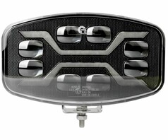 Schwarzer LED Fernscheinwerfer "X SPIDER" von TRUCK LED mit klarer Linse, Aluminiumgeh�use und Montagehalterung.