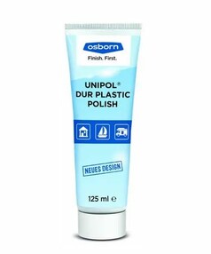Hellblaue Tube Unipol Polierpaste 125ml. Beschriftung 