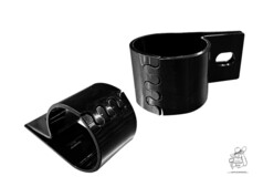 Schwarze Scheinwerferhalter aus pulverbeschichtetem Edelstahl f�r 60mm Rohre.