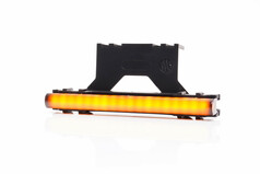 Schwarze Markierungsleiste mit leuchtend oranger Neon-Optik und 