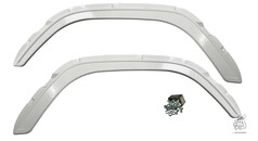 Ein Paar wei�e Felips Kotfl�gelverkleinerungen aus ABS-Kunststoff, mit Schrauben und Montagewinkeln.