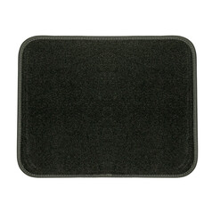 Dunkelgraue Velour-Fu�matte mit abgerundeten Ecken. Die dicke Teppichstruktur ist gut erkennbar.