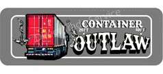 Dashmat-Design mit rotem Container-LKW, Anker, Gewehr und "CONTAINER OUTLAW" Schriftzug.