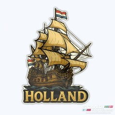 Aufkleber "Flying Dutchman" Schiff mit niederl�ndischer Flagge und Schriftzug "HOLLAND" auf Wellen.