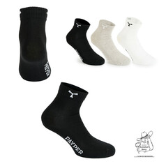Socken im 3er Set: ein Paar schwarz, grau und wei�. Strickgewebe.