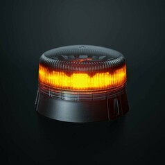 Strands Rundumleuchte Pharos: Dunkle Linse, orange LED, 117mm. Korrosionsfrei, E-gepr�ft.