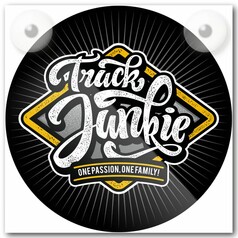 Platte f�r Leuchtkasten "Yellow wybert" von Truck Junkie mit Schriftzug und gelbem Rahmen.