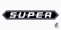 Schwarzer K�hlergrill-Aufkleber mit Schriftzug "SUPER" f�r Scania LKW.