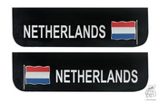 Schmutzf�nger (Paar) 60x18cm "Netherlands" Schriftzug + Flagge