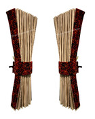 Rundumgardine beige mit Kante in D�nisch Pl�sch