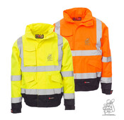 Jacke PADDOCK fluogelb/marineblau mit Berg B�r Aufdruck