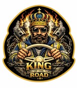 DTS Aufkleber King of the Road am Lenkrad