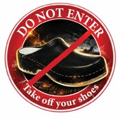 DTS Aufkleber Do not Enter - Take off Clogs