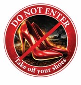 DTS Aufkleber Do not Enter - Take off your high heels