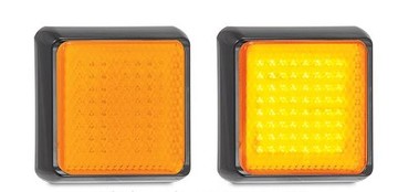 Quadratische Heckleuchte schwarzer Rahmen 100mm LED - AUSVERKAUF