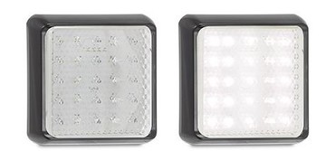 Quadratische R�ckleuchte schwarzer Rahmen 100mm - AUSVERKAUF